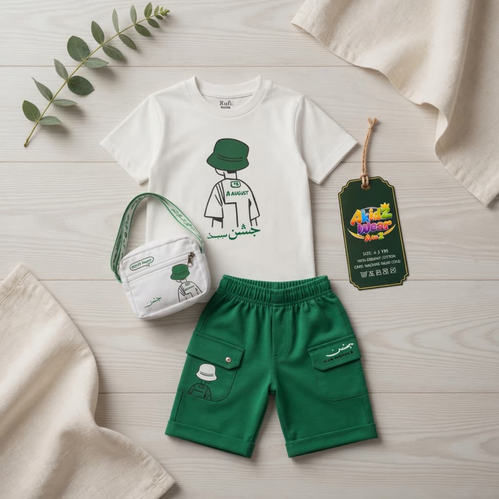 Azadi Bucket Hat & Bag Set for Kids – 14 August | AkidZ Wear 14 August collection Pakistan