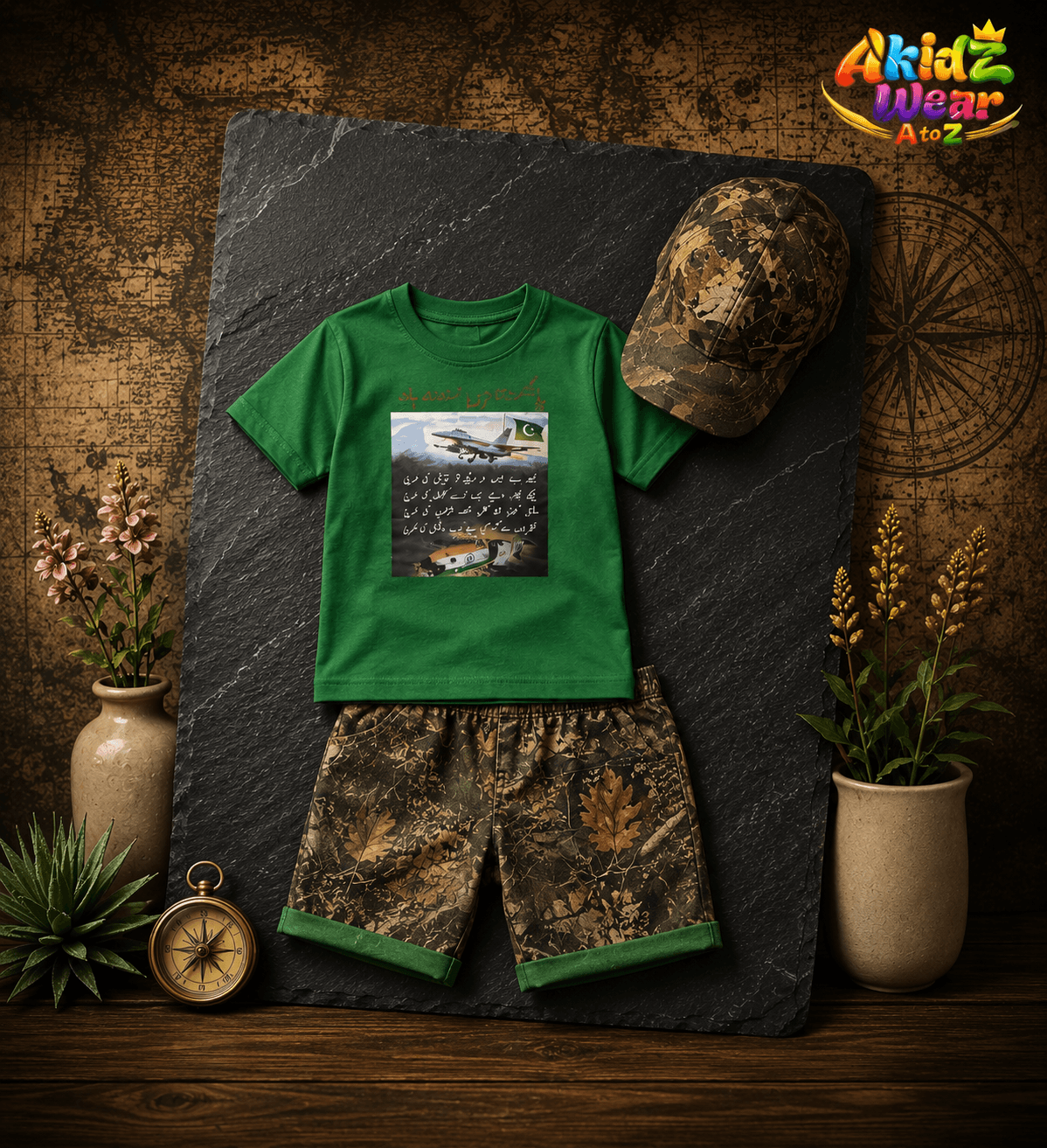 Floral Print Premium Suit for Kids – 14 August | AkidZ Wear 14 August collection Pakistan