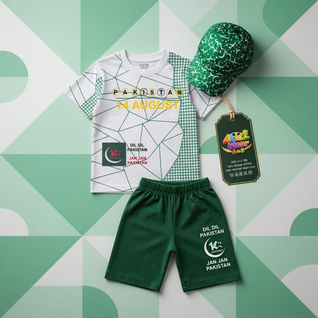 Geometric Azadi Cap for Kids – 14 August | AkidZ Wear 14 August collection Pakistan