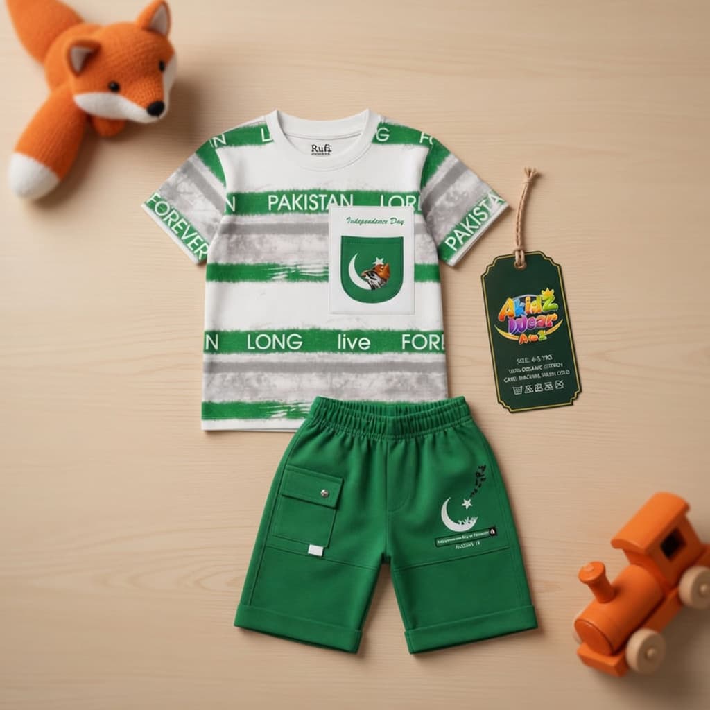 Long Live Pakistan Fox Tee for Kids – 14 August | AkidZ Wear 14 August collection Pakistan