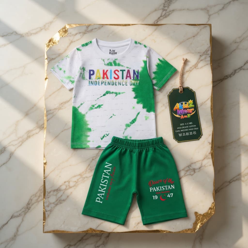 Pakistan Tie-Dye Cotton Suit for Kids – 14 August | AkidZ Wear 14 August collection Pakistan