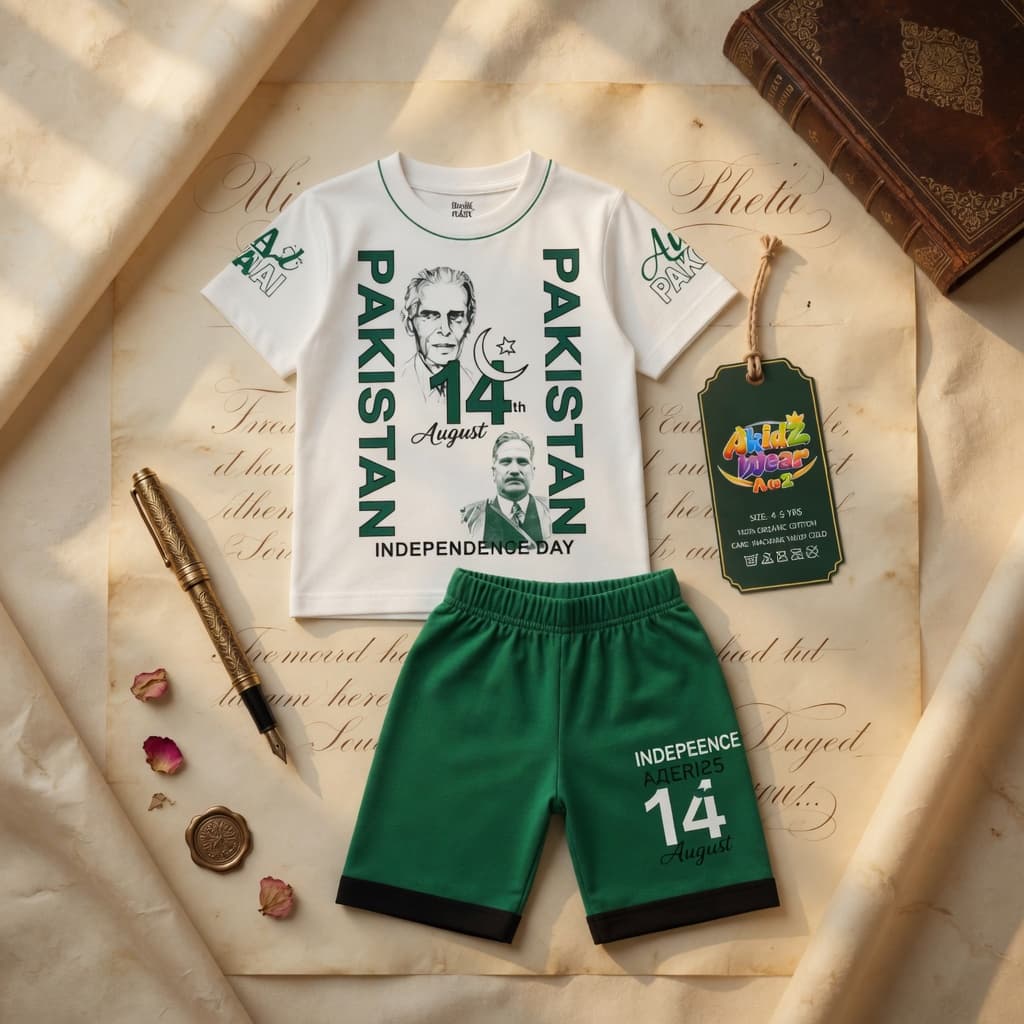 Quaid-e-Azam Tribute Suit for Kids – 14 August | AkidZ Wear 14 August collection Pakistan