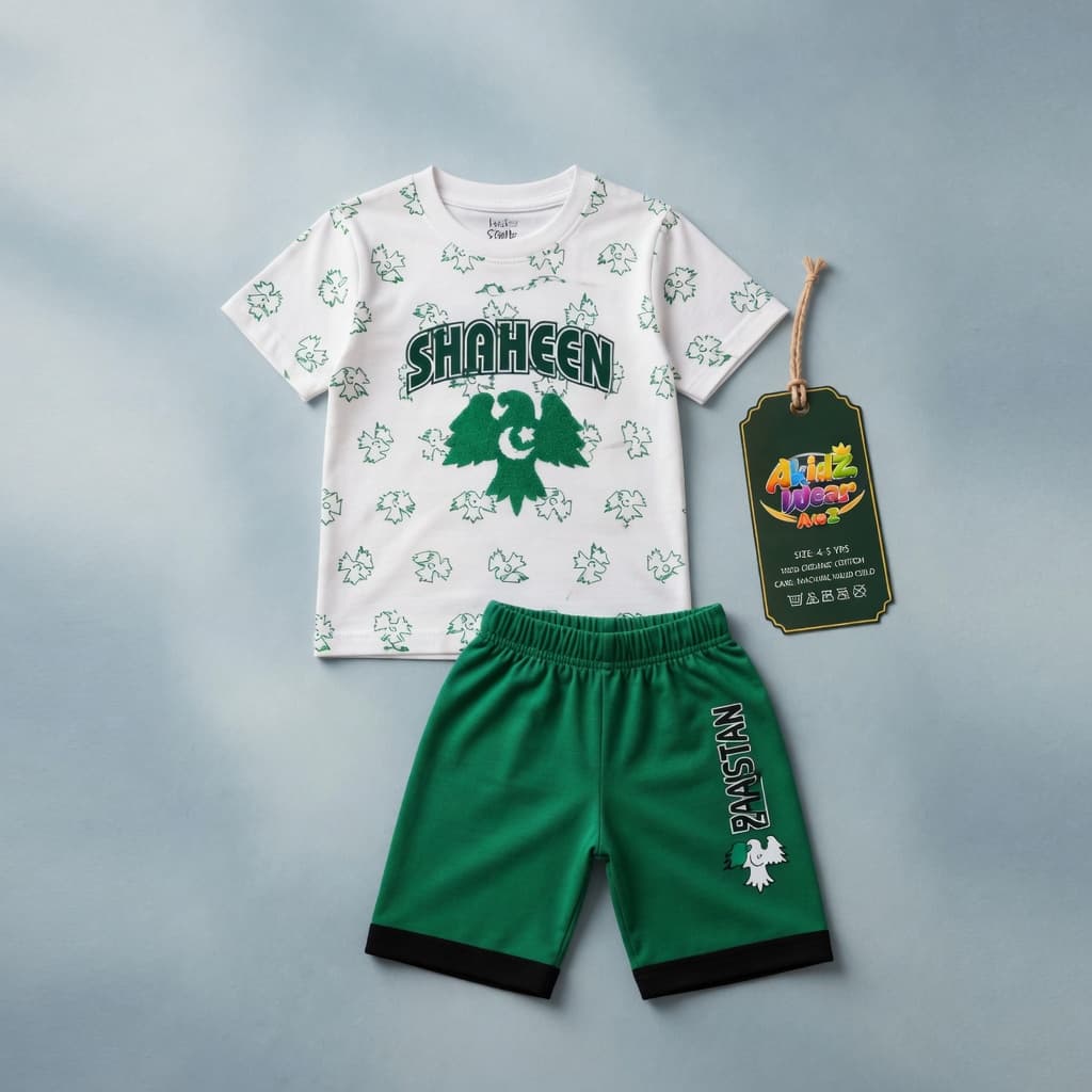 Shaheen Jet Green Suit for Kids – 14 August | AkidZ Wear 14 August collection Pakistan