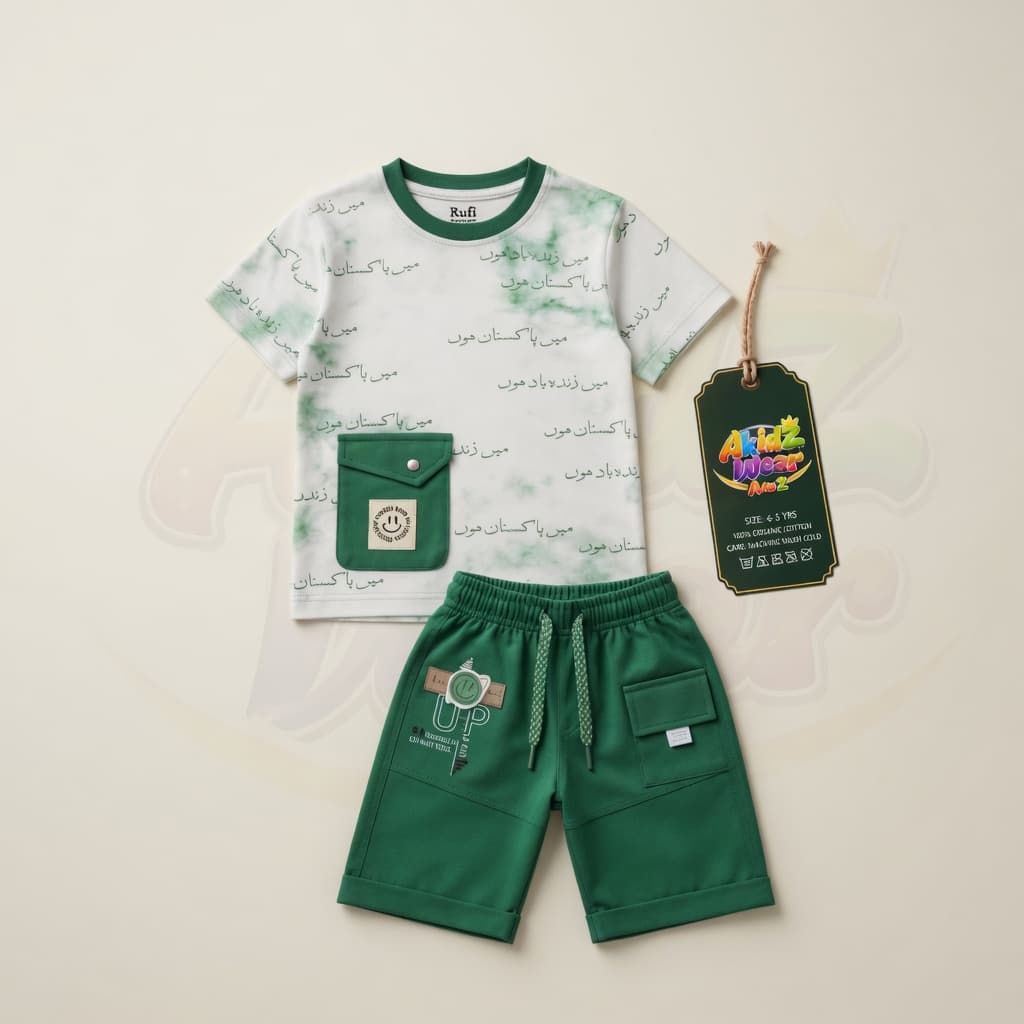 Urdu Calligraphy Pocket Tee for Kids – 14 August | AkidZ Wear 14 August collection Pakistan